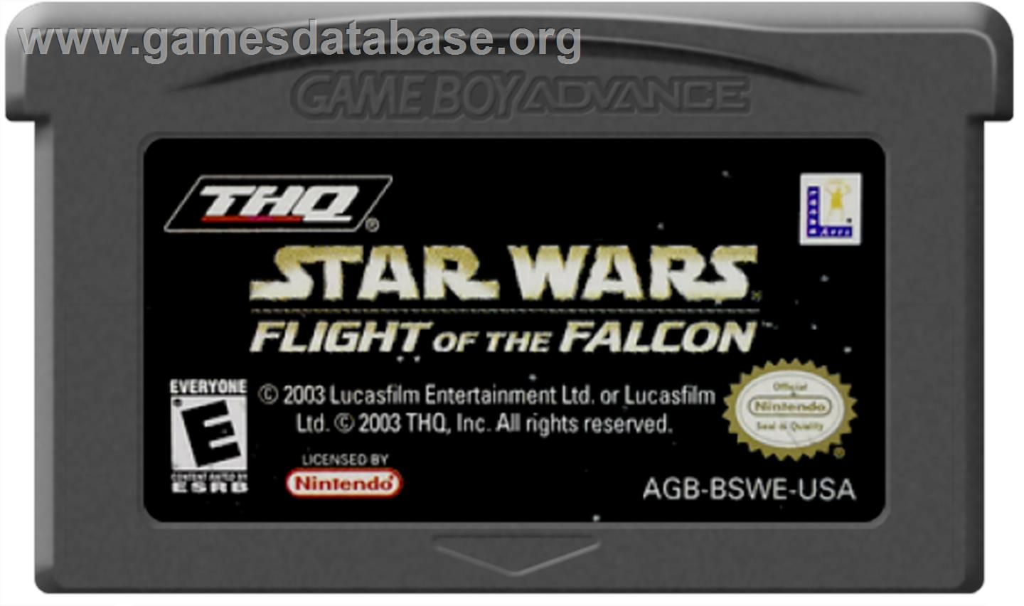 Star Wars: Flight of the Falcon - Nintendo Game Boy Advance - Artwork - Cartridge