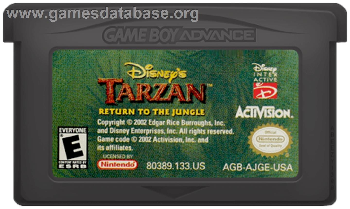 Tarzan: Return to the Jungle - Nintendo Game Boy Advance - Artwork - Cartridge