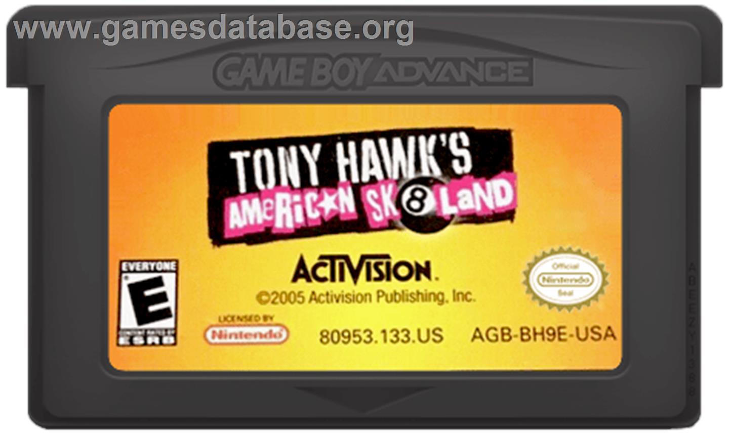 Tony Hawk's American Sk8land - Nintendo Game Boy Advance - Artwork - Cartridge