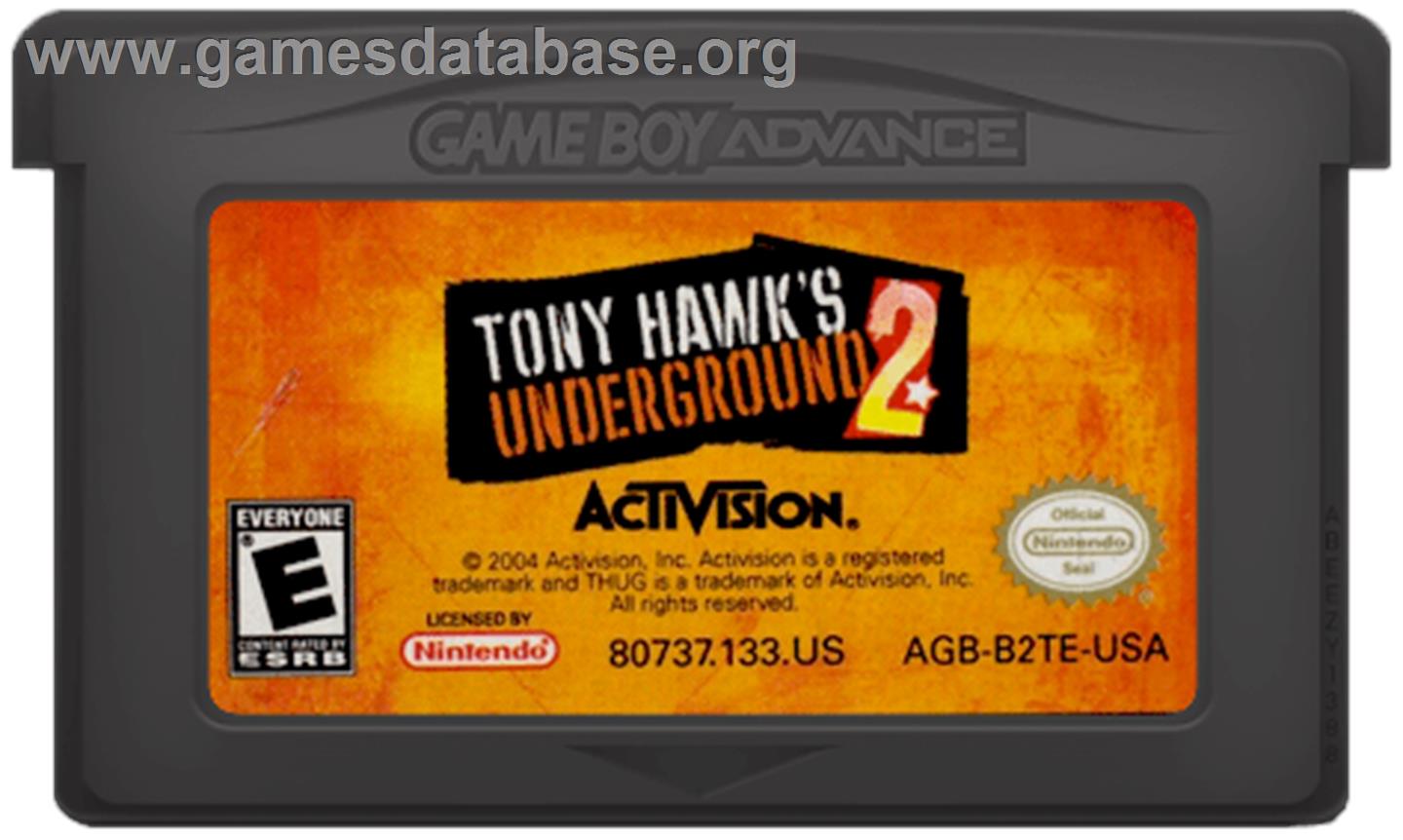 Tony Hawk's Underground 2 - Nintendo Game Boy Advance - Artwork - Cartridge