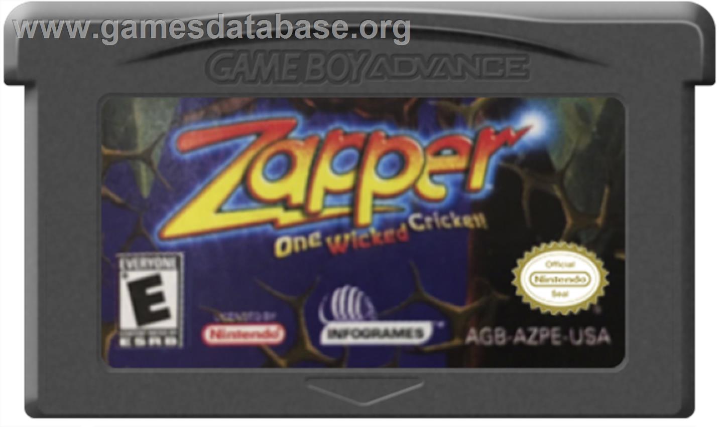 Zapper: One Wicked Cricket - Nintendo Game Boy Advance - Artwork - Cartridge