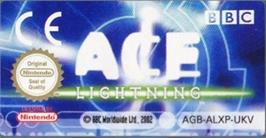 Top of cartridge artwork for Ace Lightning on the Nintendo Game Boy Advance.
