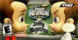Top of cartridge artwork for Adventures of Jimmy Neutron: Boy Genius - Jimmy Neutron Vs. Jimmy Negatron on the Nintendo Game Boy Advance.