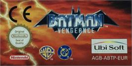 Top of cartridge artwork for Batman: Vengeance on the Nintendo Game Boy Advance.