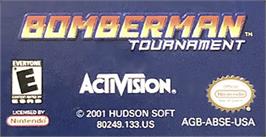Top of cartridge artwork for Bomberman Tournament on the Nintendo Game Boy Advance.