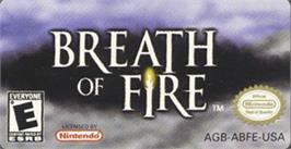 Top of cartridge artwork for Breath of Fire on the Nintendo Game Boy Advance.