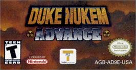 Top of cartridge artwork for Duke Nukem Advance on the Nintendo Game Boy Advance.