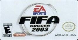 Top of cartridge artwork for FIFA 2003 on the Nintendo Game Boy Advance.
