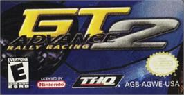 Top of cartridge artwork for GT Advance 2 Rally Racing on the Nintendo Game Boy Advance.