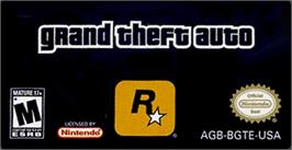 Top of cartridge artwork for Grand Theft Auto Advance on the Nintendo Game Boy Advance.