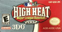 Top of cartridge artwork for High Heat Major League Baseball 2002 on the Nintendo Game Boy Advance.