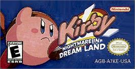 Top of cartridge artwork for Kirby: Nightmare in Dreamland on the Nintendo Game Boy Advance.