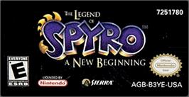 Top of cartridge artwork for Legend of Spyro: A New Beginning on the Nintendo Game Boy Advance.