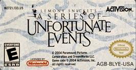 Top of cartridge artwork for Lemony Snicket's A Series of Unfortunate Events on the Nintendo Game Boy Advance.