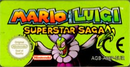 Top of cartridge artwork for Mario & Luigi: Superstar Saga on the Nintendo Game Boy Advance.