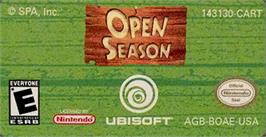 Top of cartridge artwork for Open Season on the Nintendo Game Boy Advance.