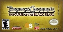 Top of cartridge artwork for Pirates of the Caribbean: The Curse of the Black Pearl on the Nintendo Game Boy Advance.