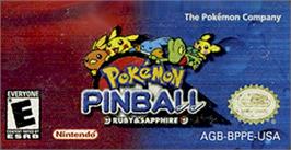 Top of cartridge artwork for Pokemon Pinball: Ruby & Sapphire on the Nintendo Game Boy Advance.