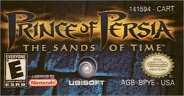 Top of cartridge artwork for Prince of Persia: The Sands of Time on the Nintendo Game Boy Advance.