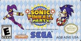 Top of cartridge artwork for Sonic Pinball Party on the Nintendo Game Boy Advance.