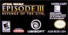 Top of cartridge artwork for Star Wars: Episode III - Revenge of the Sith on the Nintendo Game Boy Advance.