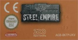 Top of cartridge artwork for Steel Empire on the Nintendo Game Boy Advance.