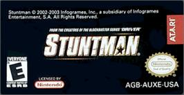 Top of cartridge artwork for Stuntman on the Nintendo Game Boy Advance.