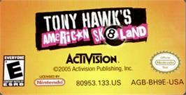 Top of cartridge artwork for Tony Hawk's American Sk8land on the Nintendo Game Boy Advance.