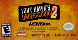 Top of cartridge artwork for Tony Hawk's Underground 2 on the Nintendo Game Boy Advance.
