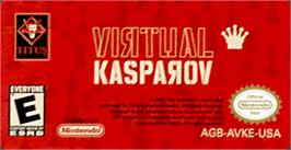 Top of cartridge artwork for Virtual Kasparov on the Nintendo Game Boy Advance.