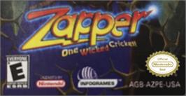 Top of cartridge artwork for Zapper: One Wicked Cricket on the Nintendo Game Boy Advance.