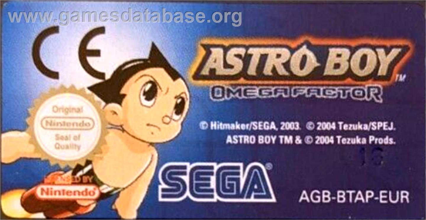 Astro Boy: Omega Factor - Nintendo Game Boy Advance - Artwork - Cartridge Top