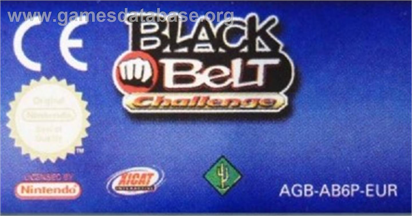 Black Belt Challenge - Nintendo Game Boy Advance - Artwork - Cartridge Top