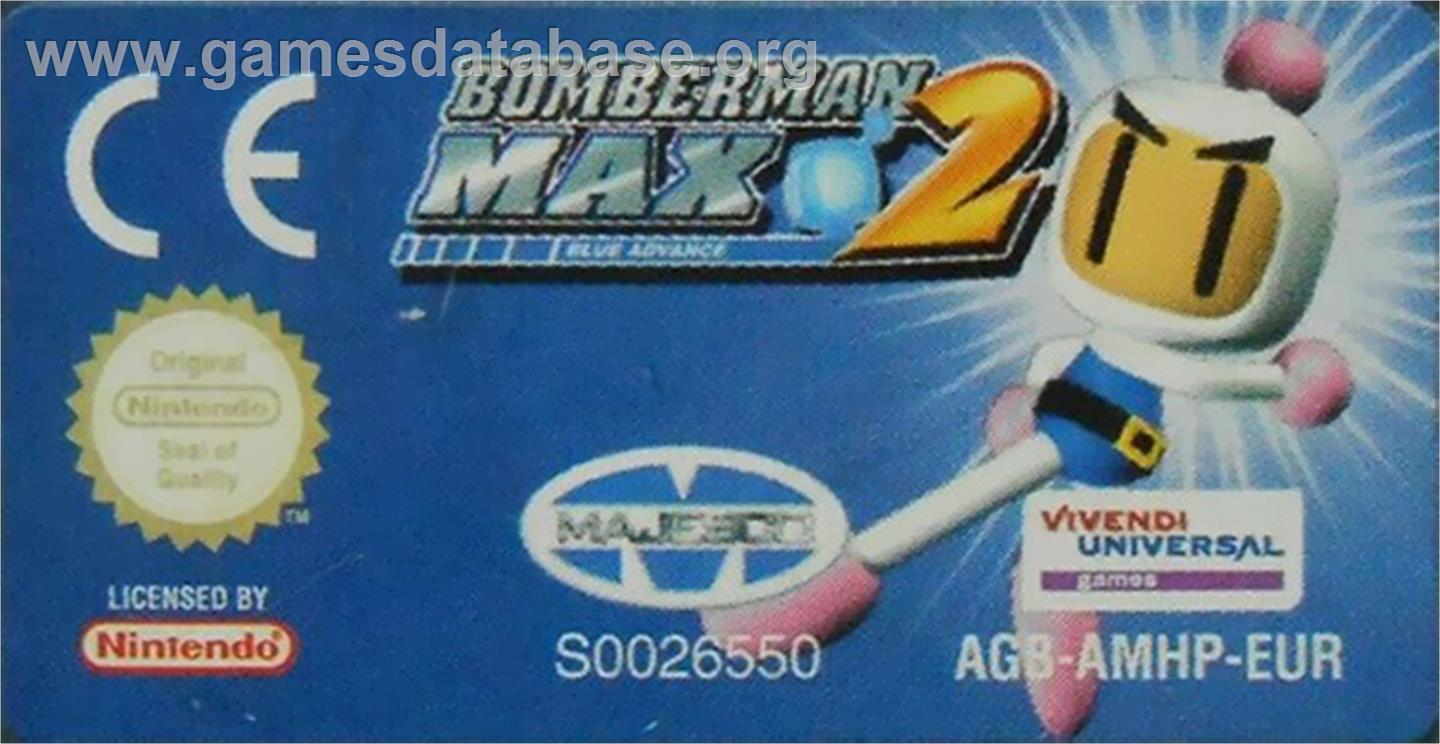 Bomberman Max 2: Blue Advance - Nintendo Game Boy Advance - Artwork - Cartridge Top