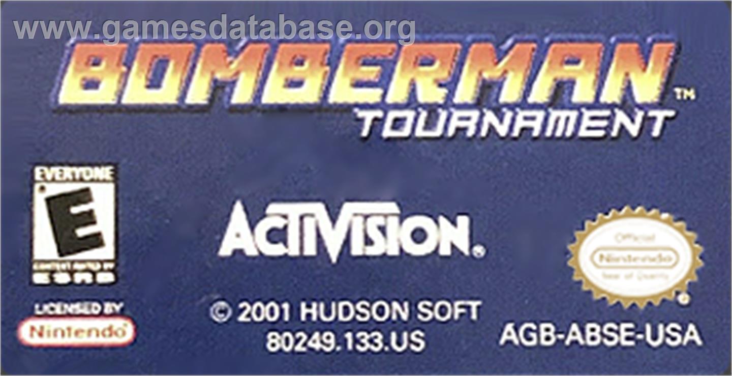 Bomberman Tournament - Nintendo Game Boy Advance - Artwork - Cartridge Top