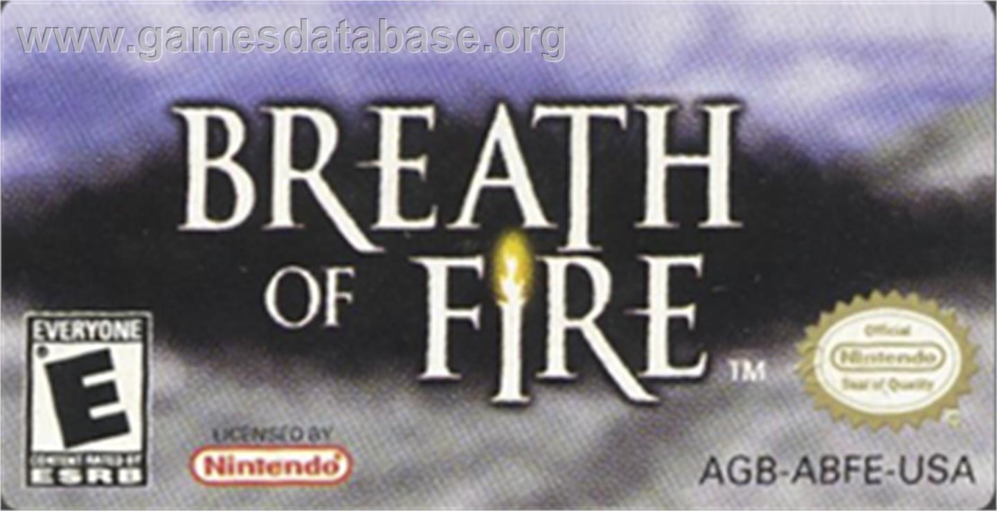 Breath of Fire: Ryuu no Senshi - Nintendo Game Boy Advance - Artwork - Cartridge Top