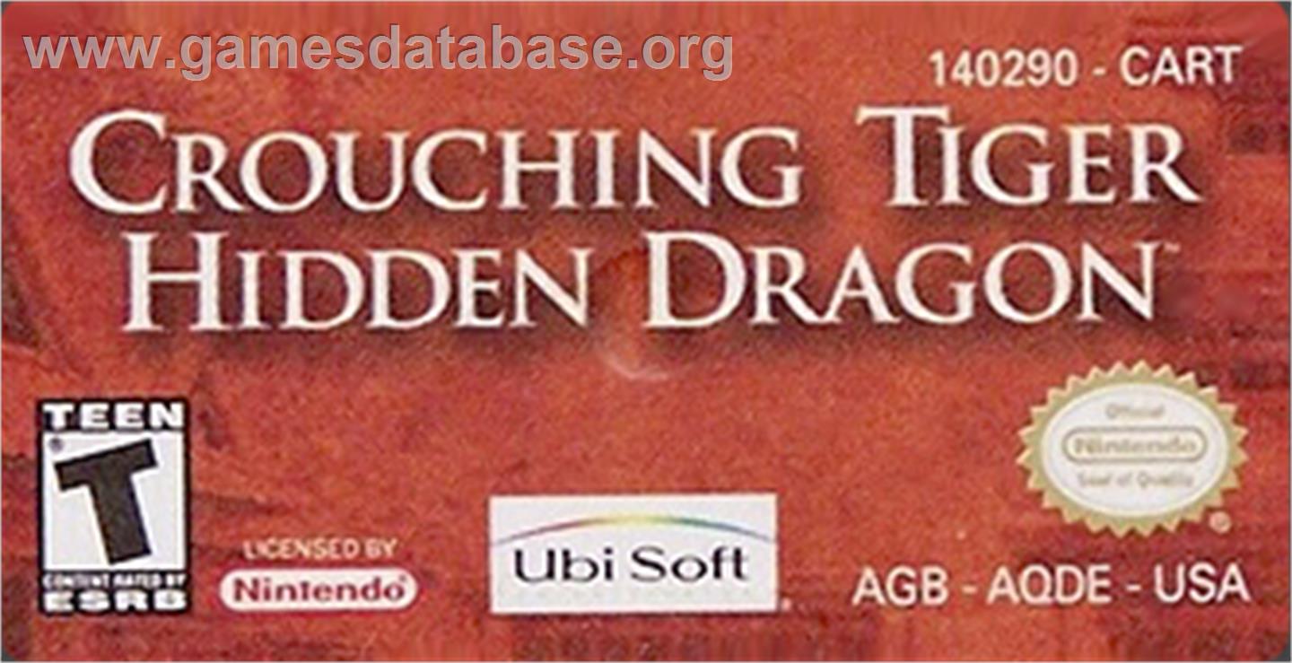 Crouching Tiger, Hidden Dragon - Nintendo Game Boy Advance - Artwork - Cartridge Top
