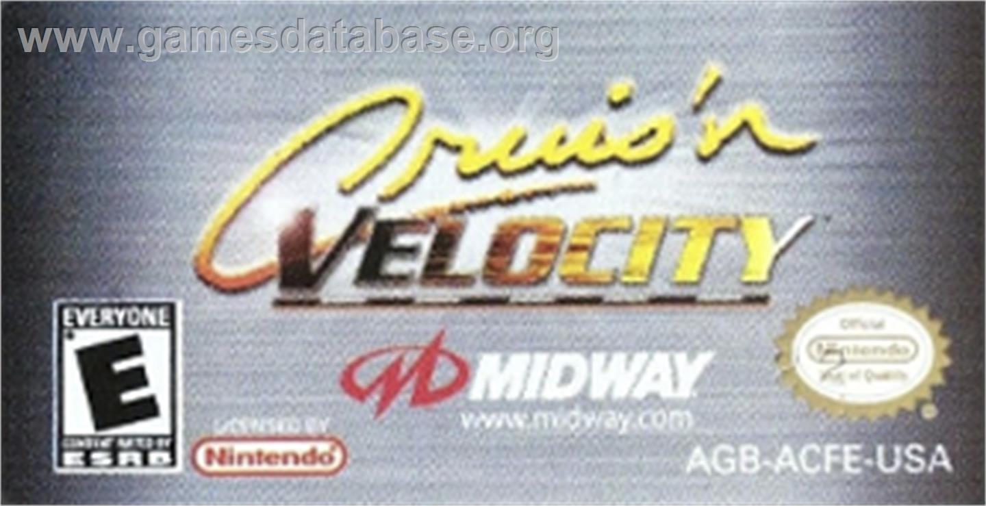 Cruis'n Velocity - Nintendo Game Boy Advance - Artwork - Cartridge Top