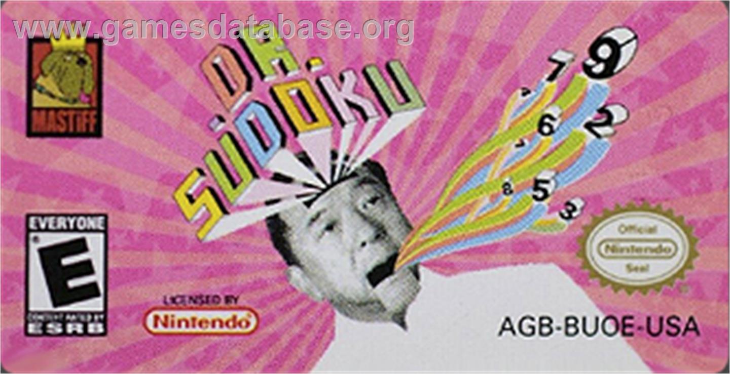 Dr. Sudoku - Nintendo Game Boy Advance - Artwork - Cartridge Top