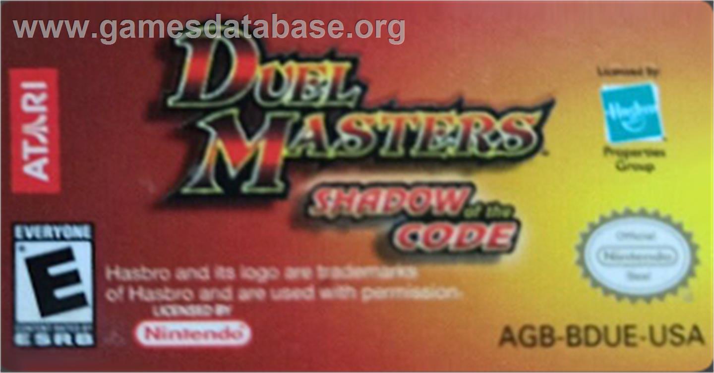Duel Masters Shadow of the Code - Nintendo Game Boy Advance - Artwork - Cartridge Top