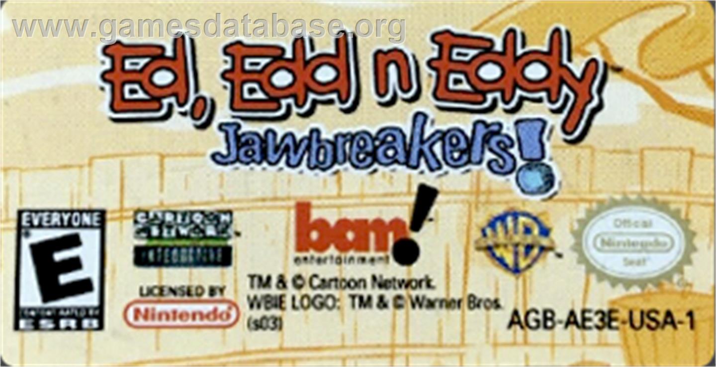 Ed, Edd n Eddy: Jawbreakers - Nintendo Game Boy Advance - Artwork - Cartridge Top
