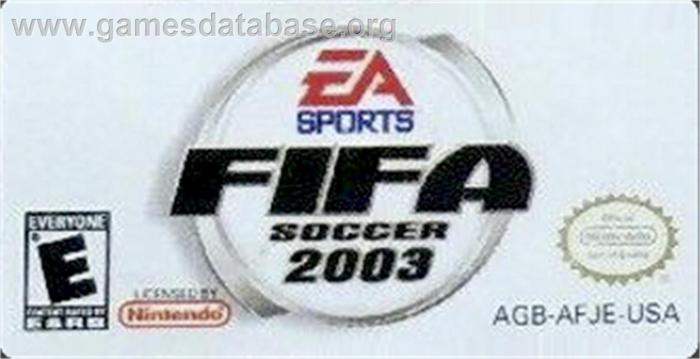 FIFA 2003 - Nintendo Game Boy Advance - Artwork - Cartridge Top
