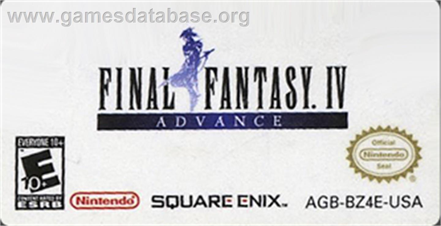 Final Fantasy 2 - Nintendo Game Boy Advance - Artwork - Cartridge Top