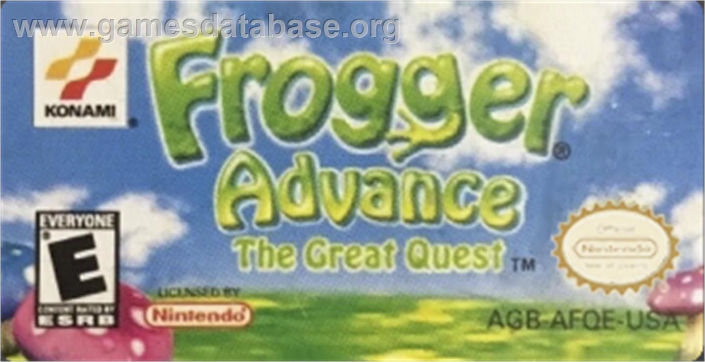 Frogger Advance: The Great Quest - Nintendo Game Boy Advance - Artwork - Cartridge Top