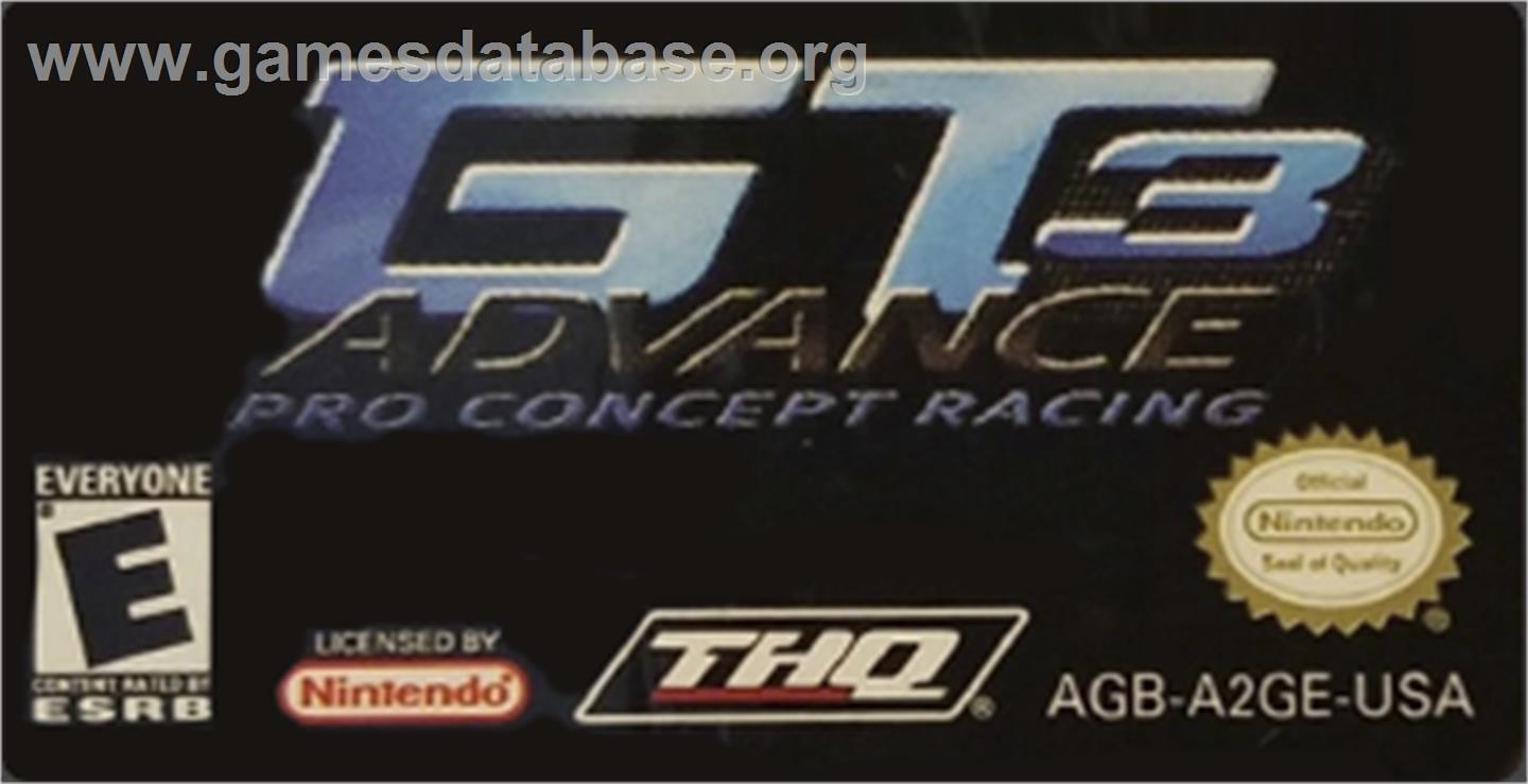 GT Advance 3: Pro Concept Racing - Nintendo Game Boy Advance - Artwork - Cartridge Top