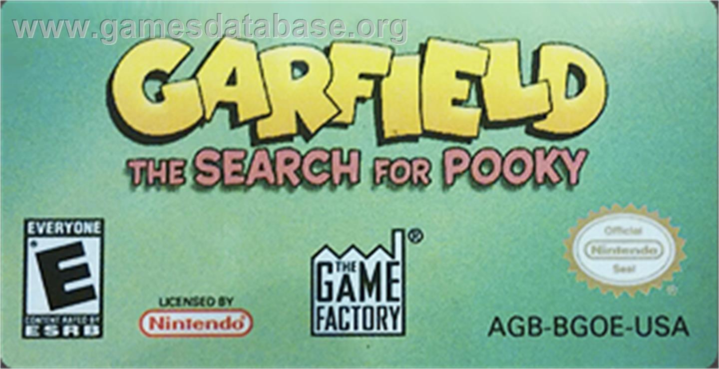 Garfield: The Search for Pooky - Nintendo Game Boy Advance - Artwork - Cartridge Top