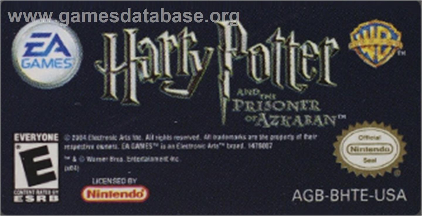 Harry Potter and the Prisoner of Azkaban - Nintendo Game Boy Advance - Artwork - Cartridge Top