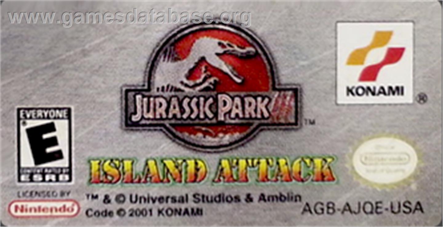 Jurassic Park III: Island Attack - Nintendo Game Boy Advance - Artwork - Cartridge Top