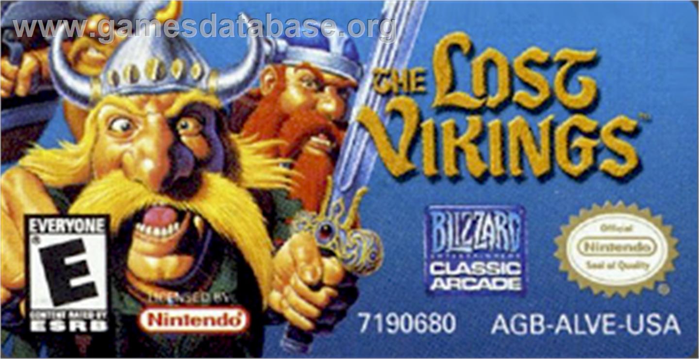 Lost Vikings - Nintendo Game Boy Advance - Artwork - Cartridge Top