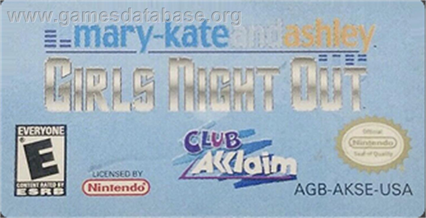 Mary-Kate and Ashley: Girls Night Out - Nintendo Game Boy Advance - Artwork - Cartridge Top
